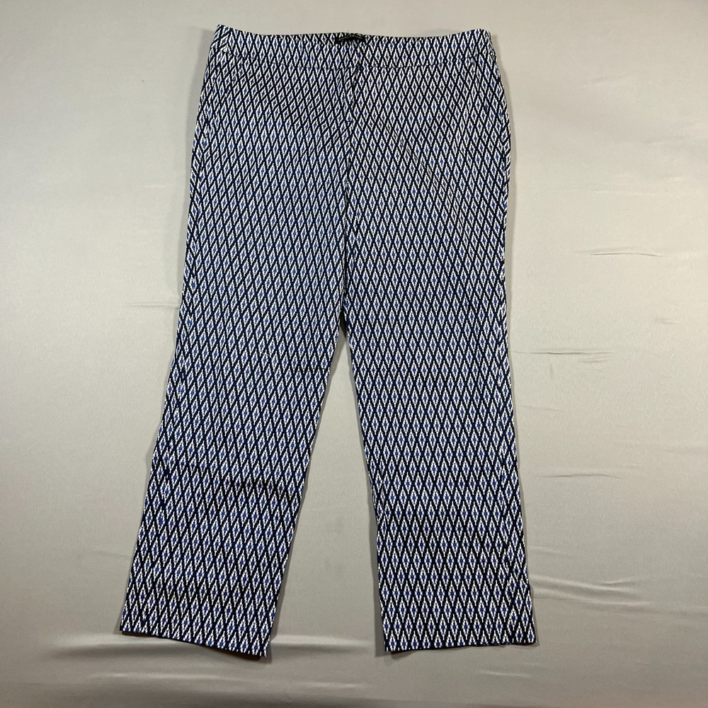 Willi Smith Dress Pants Womens 10 Multicolor Cotton Stretch Geometric Cropped